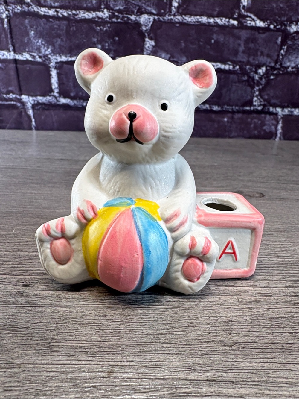 Vintage Nursery Porcelain Teddy Bear